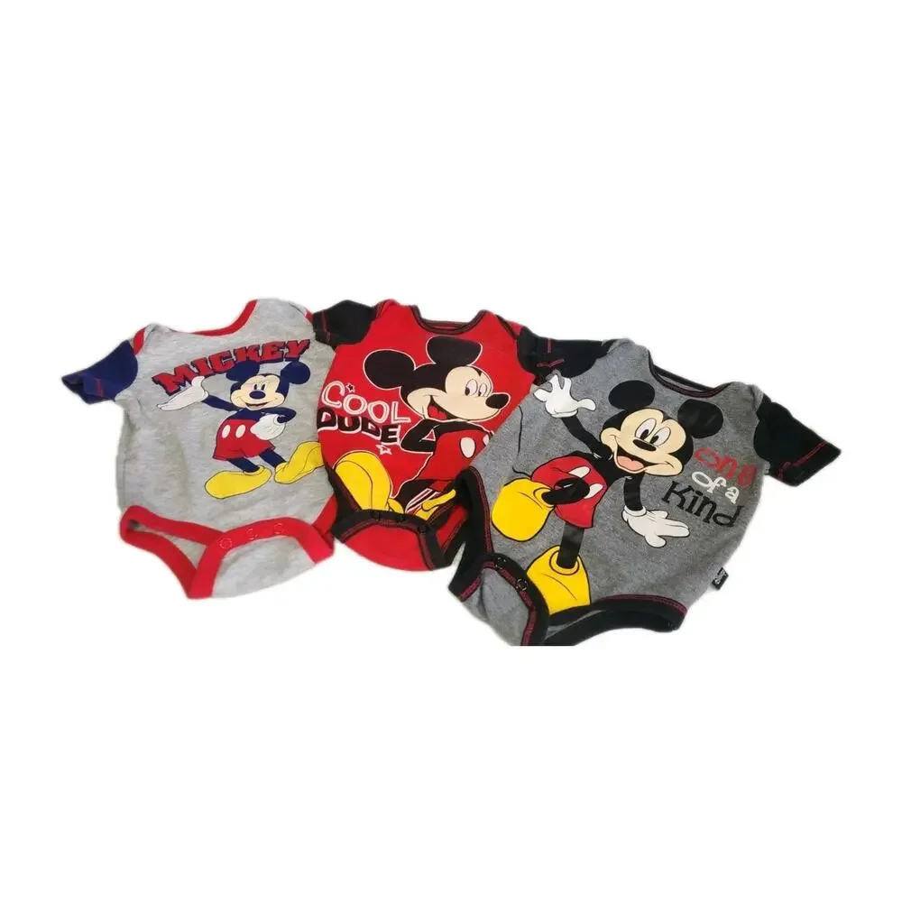 Disney Baby Mickey Mouse 3 One Piece Under Shirts 3/6 Month Boy Infant Clothes